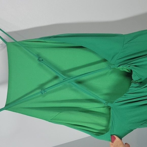 NEW Lulu's Mythical Kind Of Love Bright Green Maxi Dress Strappy Open Back XS - Picture 6 of 14